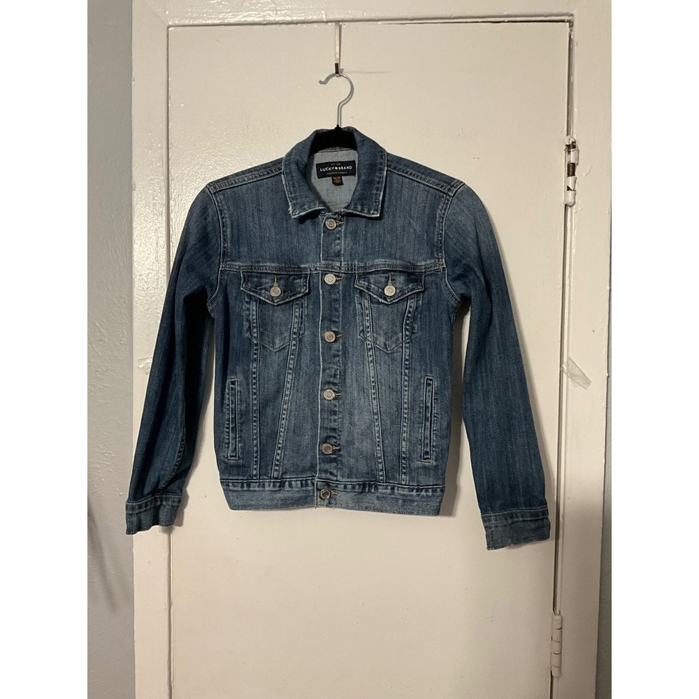Lucky Brand The Tomboy Trucker Denim Jacket Medium Wash Blue 7WP10159U3 XS